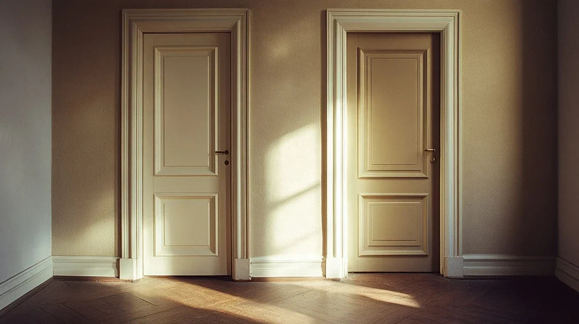 Two doors in a sunlit hallway, gut feeling meaning | Gutsi