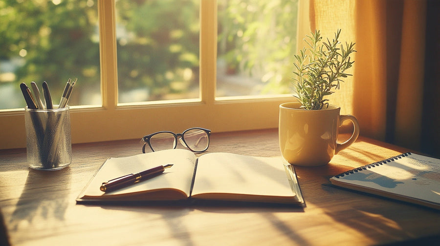 Woman making notes at a kitchen table before a GP appointment, the women's health gap | Gutsi