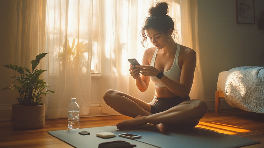 Editorial wellness scene representing connected health intelligence and gut tracking | Gutsi