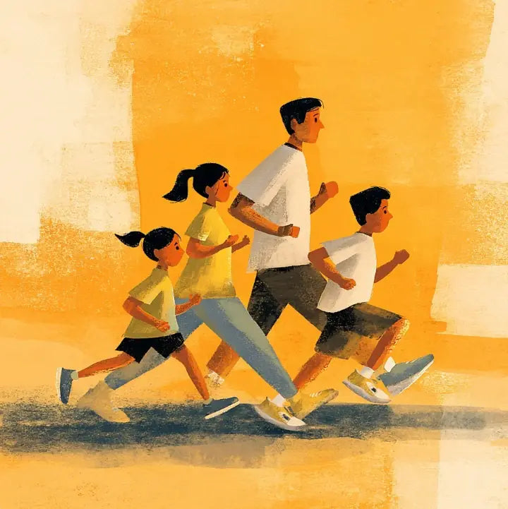New parent walking outdoors, and how a daily 20-minute walk can settle the gut | Gutsi