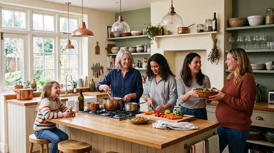 Household sharing a meal, and how cohabiting partners quietly shape each other's gut | Gutsi