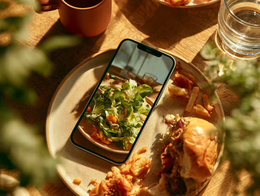 Food diary beside a real day of eating, and the gap between the two | Gutsi