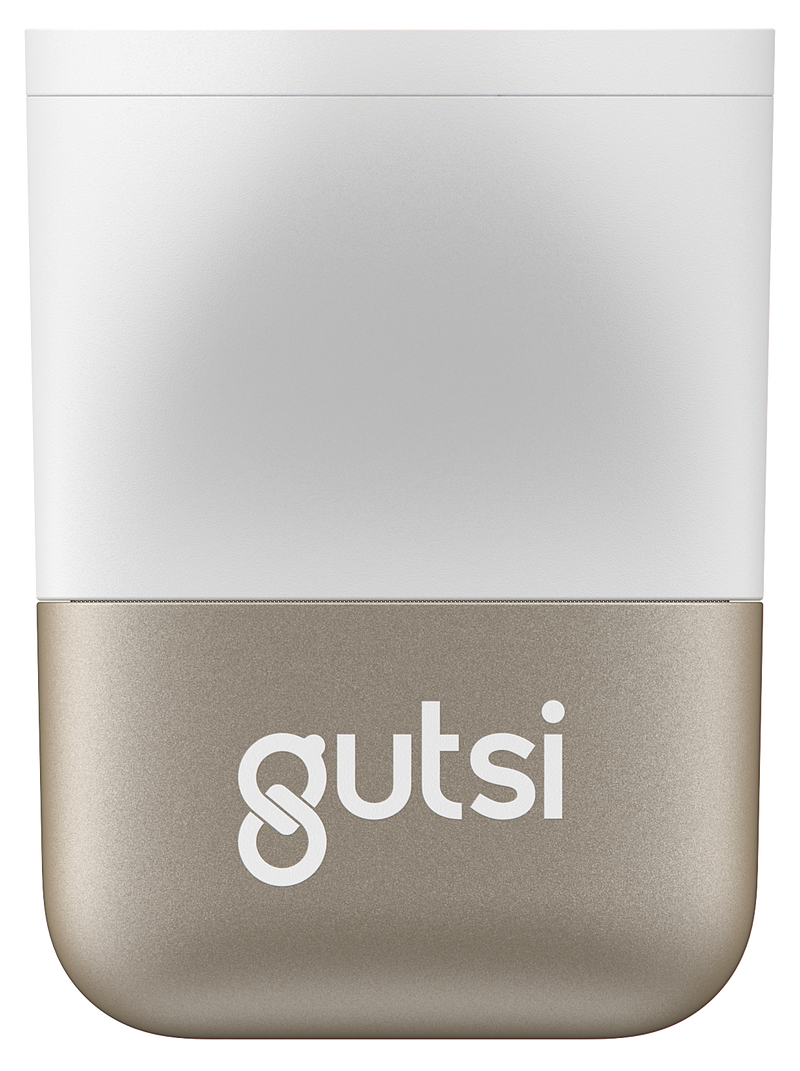 Gutsi Family Fleet stool tracker in Champagne, front view