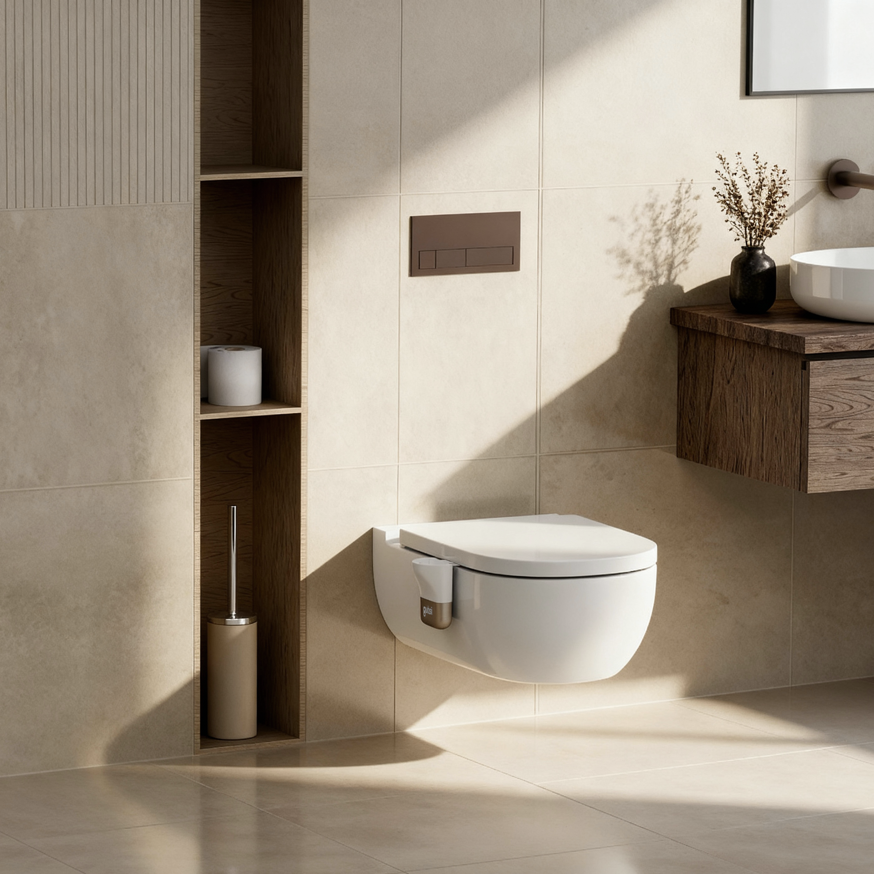 Gutsi device on a toilet